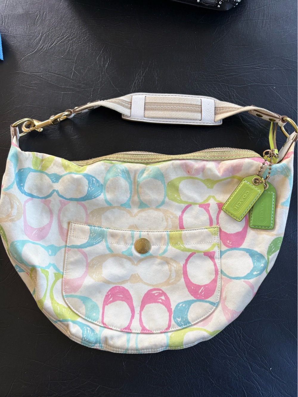 Vintage 2006 Coach Hamptons Scribble Hobo A06Q-133 Y2K